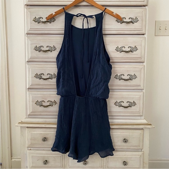 Vici Navy Blue Jumpsuit - Picture 2 of 4